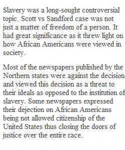 Module 7 Discussion 1 “To maintain the right of property of the master” Dred Scott and the Sectional Crisis